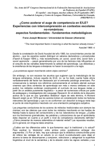 ¿Como acelerar el auge de competencia en E/LE? Experiencias