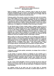 DOMINGO II DE CUARESMA (C) Homilía del P. Just M. Llorens