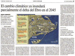 El cambio climático ya inundará parcialmente el delta del Ebro en el