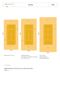 tenis - dimensiones totales pista de juego