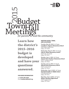 Learn how the district`s 2015–2016 budget is developed and have