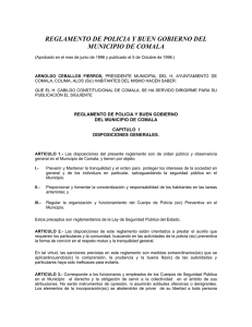 reglamento de policia y buen gobierno del municipio de comala