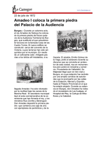 1872.- Amadeo I coloca la primera piedra del palacio de la Audiencia