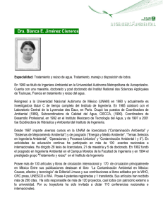 Dra. Blanca E. Jiménez Cisneros - Coordinación de Estudios de