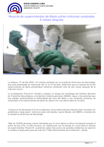 Mayoría de supervivientes de ébola sufren síntomas cerebrales 6