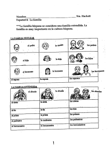 Page 1 Nombre Sra. Hackett Español 6: La familia ”La familia