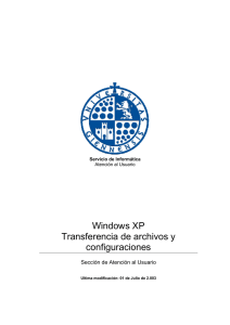 Windows XP Transferencia de archivos y configuraciones