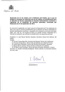 Designación de la Comisión de valoración (21 de octubre de 2013).