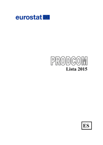 Lista PRODCOM en formato PDF - Instituto Nacional de Estadistica.