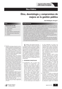 Ética, deontología y compromisos de mejora en la gestión pública