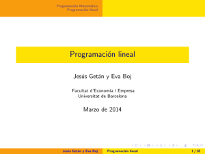Programación lineal - Universitat de Barcelona