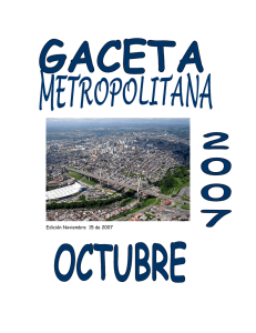 Gaceta Metropolitana No. 12 – Octubre de 2007