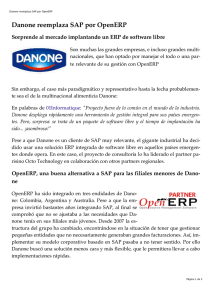 Danone reemplaza SAP por Odoo