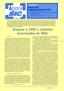 Ataques a DES y módulos factorizados de RSA