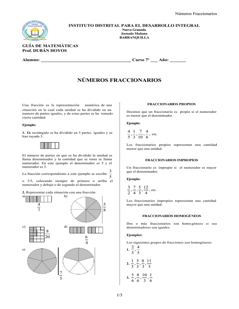 NÚmeros Fraccionarios 1238