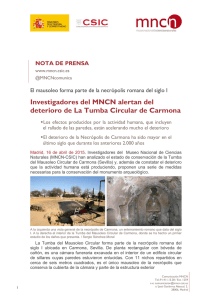 Investigadores del MNCN alertan del deterioro de La Tumba