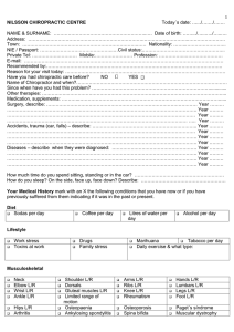 Questionnaire First Visit for Adults