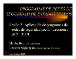 "Application of programs of social safety nets: Lessons for the US