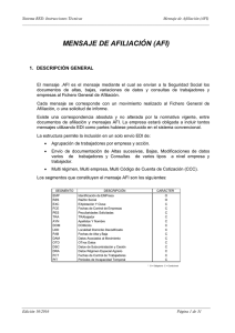 Instrucciones T&eacute;cnicas del Mensaje AFI Sistema RED