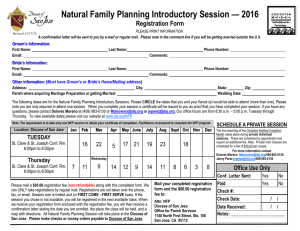 Natural Family Planning Introductory Session — 2016
