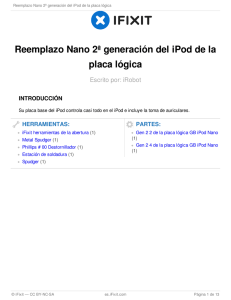 Reemplazo Nano 2ª generación del iPod de la placa lógica