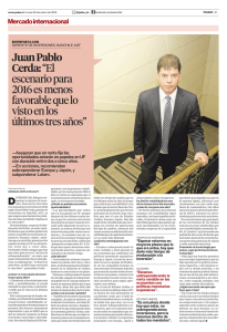 Juan Pablo Cerda: “El escenario para 2016 es menos favorable que