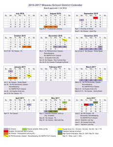 2016-2017 Wausau School District Calendar - Hewitt