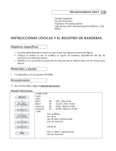 INSTRUCCIONES LÓGICAS Y EL REGISTRO DE BANDERAS.