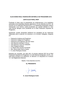 Disolucion Junta Electoral - Federación Española de Piragüismo