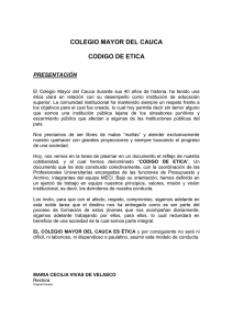 Código de Ética - Institución Universitaria Colegio Mayor del Cauca