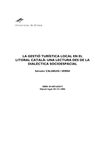 la gestió turística local en el litoral català: una lectura des de