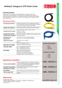NetKey® Category 6 UTP Patch Cords COD.: 452512