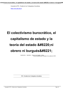 El colectivismo burocrático, el capitalismo de estado y la