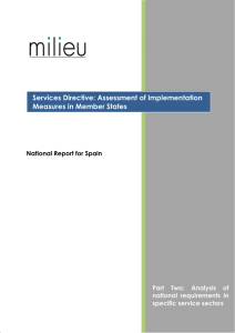 Services Directive: Assessment of Implementation Measures in