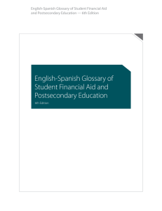 English-Spanish Glossary of Student Financial aid and