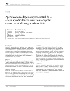 Apendicectomía laparoscópica: control de la arteria apendicular con