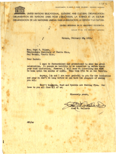Letter to Mrs Boyd B. Palmer from José M. Gallardo, February 26