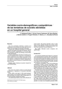 Variables socio-demográficas y psiquiátricas