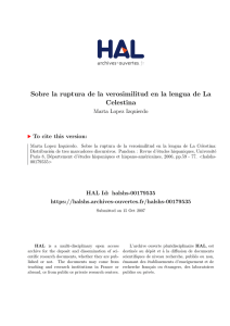 Sobre la ruptura de la verosimilitud en la lengua de La - Hal-SHS