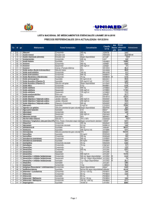lista nacional de medicamentos esenciales liname 2014
