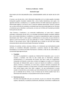 Términos y Condiciones - Bolivia Declaración Legal POR FAVOR
