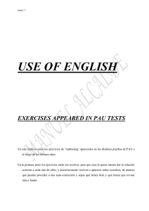 USE OF ENGLISH EXERCISES APPEARED IN PAU TESTS