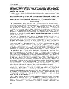 Resolución del Consejo General del Instituto Federal Electoral