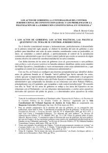 los actos de gobierno, la universalidad del control jurisdiccional de