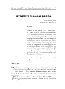 Letramento e discurso jurídico - Universidade Federal Fluminense
