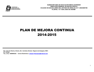 PLAN DE MEJORA CONTINUA 2014-2015