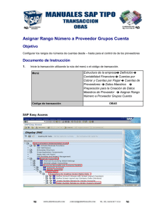 Asignar Rango Número a Proveedor Grupos Cuenta