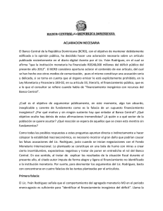 Aclaración Necesaria - Banco Central de la República Dominicana