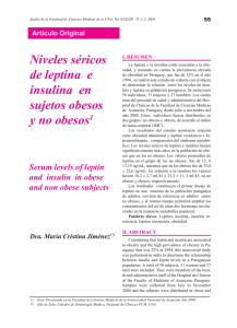 Niveles séricos de leptina e insulina en sujetos obesos y no obesos1