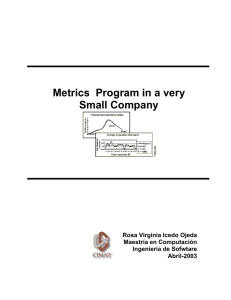 Metrics Program in a very Small Company